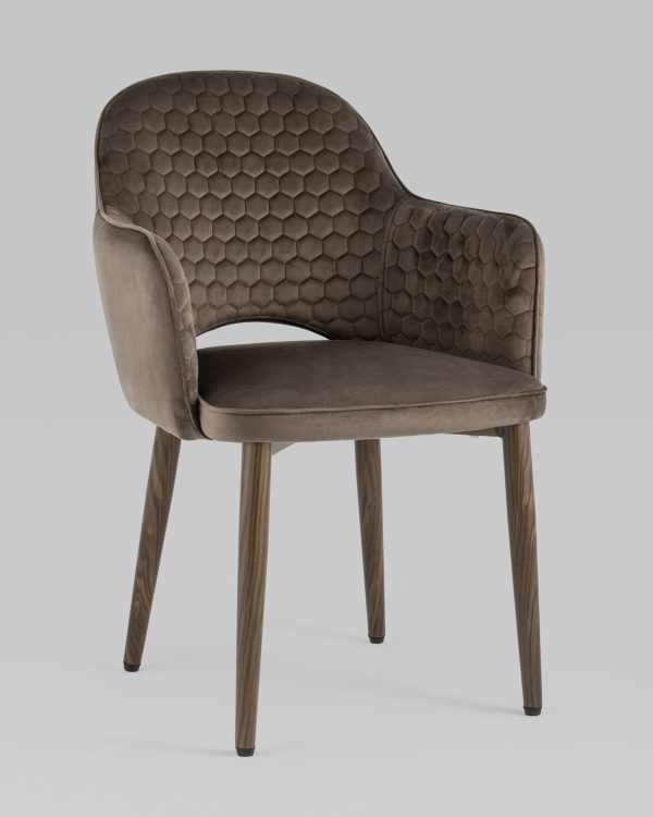 Стул Венера Хани велюр коричневый ножки дерево — изображение 2