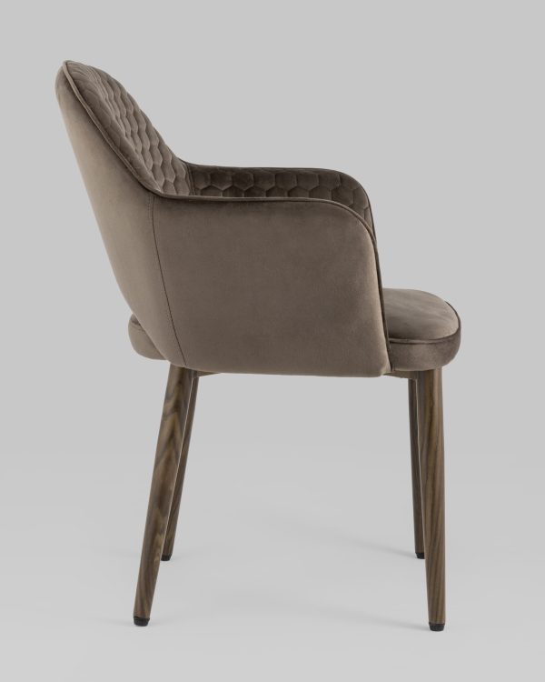 Стул Венера Хани велюр коричневый ножки дерево — изображение 3