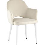 Стул Венера велюр кремовый ножки белые