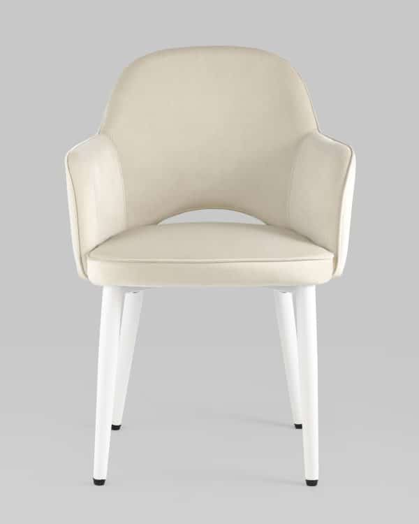 Стул Венера велюр кремовый ножки белые 2 шт — изображение 2