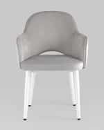 Стул Венера велюр серебристый ножки белые 2 шт — изображение 2