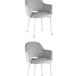 Стул Венера велюр серебристый ножки белые 2 шт