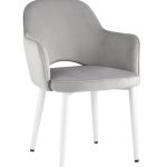 Стул Венера велюр серый ножки белые