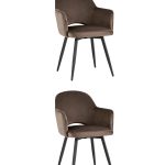 Стул Венера вращающийся велюр коричневый 2 шт