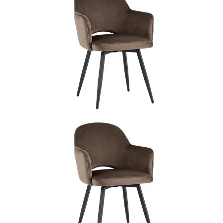 Стул Венера вращающийся велюр коричневый 2 шт