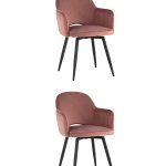 Стул Венера вращающийся велюр пыльно-розовый 2 шт