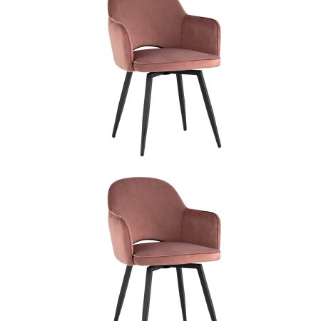 Стул Венера вращающийся велюр пыльно-розовый 2 шт