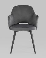 Стул Венера вращающийся велюр серый — изображение 2