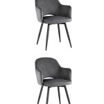 Стул Венера вращающийся велюр серый 2 шт