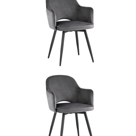 Стул Венера вращающийся велюр серый 2 шт