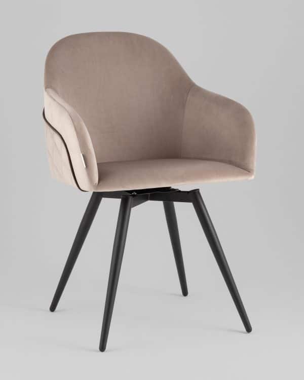 Стул вращающийся Новел New велюр серо-коричневый — изображение 2