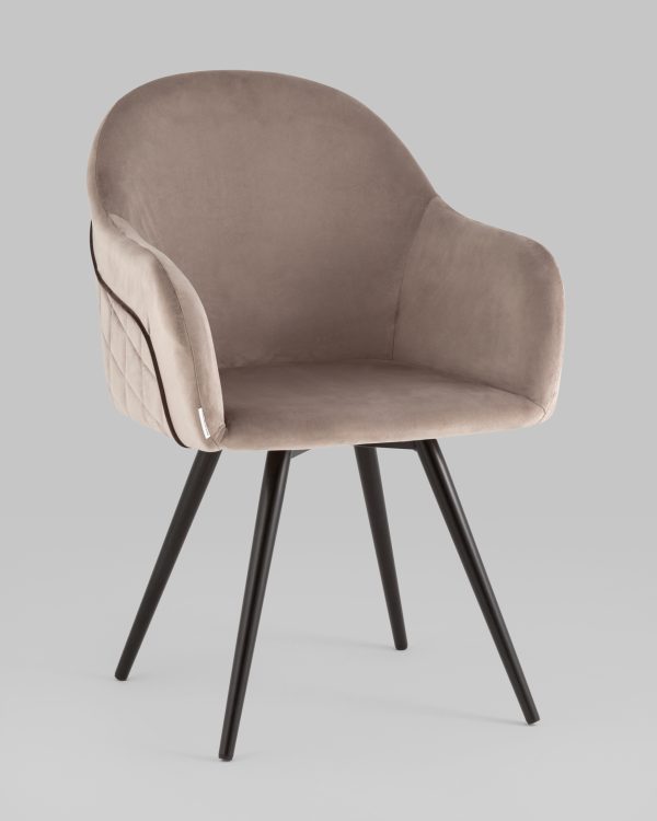 stul-vrashhajushhijsja-novel-veljur-sero-korichnevyj-1 Стул вращающийся Новел велюр серо-коричневый — изображение 2