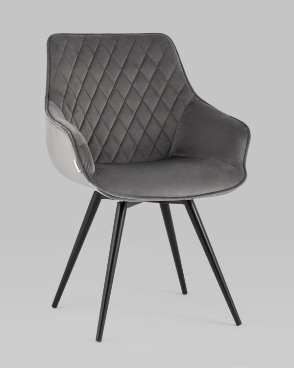 stul-vrashhajushhijsja-seul-veljur-temno-seryj-1 Стул вращающийся Сеул велюр темно-серый — изображение 2