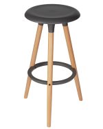 Табурет барный DOBRIN ROYCE, ножки светлый бук, цвет темно-серый (GR-04) — изображение 4