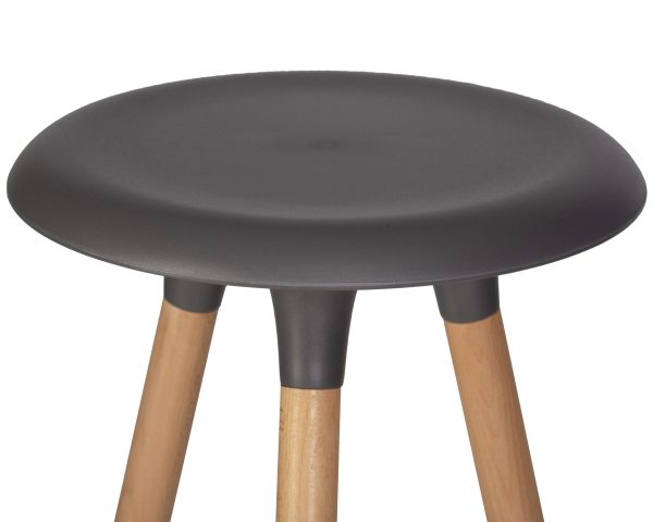 Табурет барный DOBRIN ROYCE, ножки светлый бук, цвет темно-серый (GR-04) — изображение 5