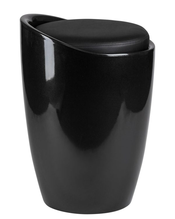 Табурет с местом для хранения LM-1100, чёрный — изображение 3