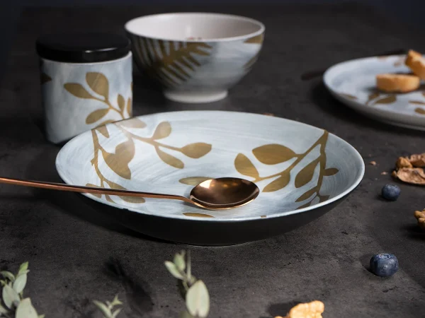 Тарелка суповая Autumn Sonata №2 21см серый, бежевый — изображение 2