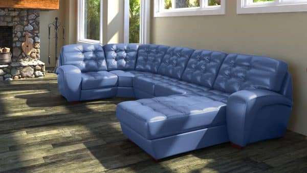 Угловой диван с оттоманкой Соло Galaxy Blue Нераскладной (373х219х105см) — изображение 2
