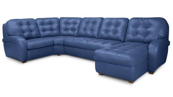 Угловой диван с оттоманкой Соло Galaxy Blue