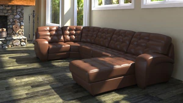 Угловой диван с оттоманкой Соло Galaxy Brown Нераскладной (373х219х105см) — изображение 2