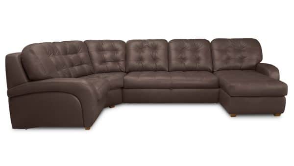 Угловой диван с оттоманкой Соло Galaxy Brown Нераскладной (373х219х105см) — изображение 3