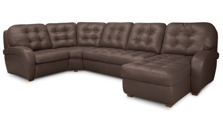 Угловой диван с оттоманкой Соло Galaxy Brown