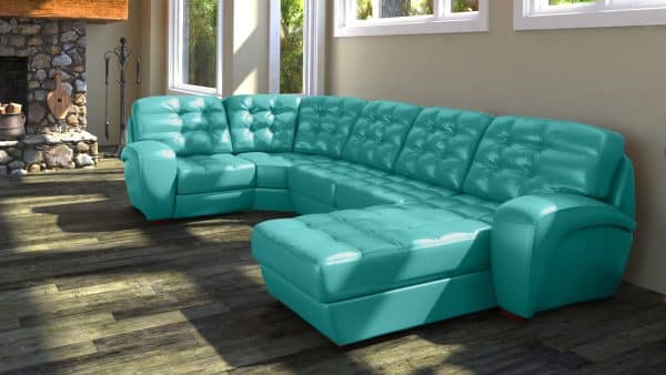 Угловой диван с оттоманкой Соло Galaxy Dk-green Нераскладной (373х219х105см) — изображение 2