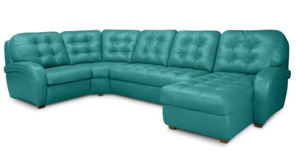 Угловой диван с оттоманкой Соло Galaxy Dk-green