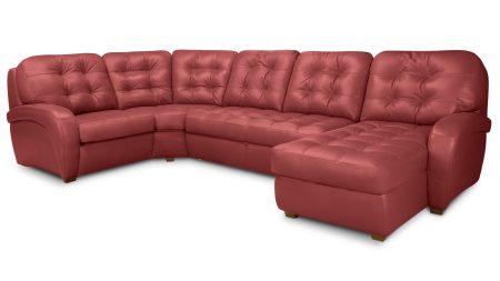Угловой диван с оттоманкой Соло Galaxy Red
