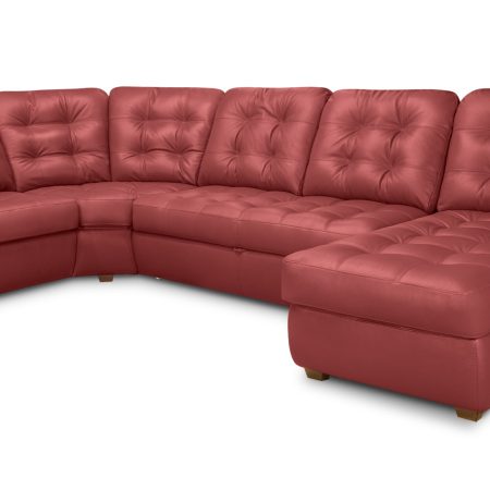 Угловой диван с оттоманкой Соло Galaxy Red