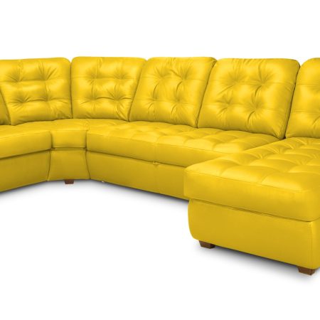 Угловой диван с оттоманкой Соло Galaxy Yellow
