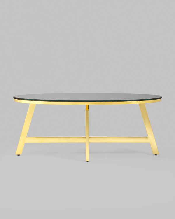 Журнальный стол 100*50 АЛЬБА золото стекло черное — изображение 3