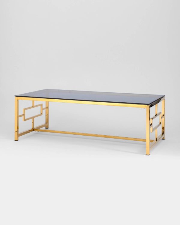 Журнальный стол 120*60 БРУКЛИН золото стекло smoke — изображение 2