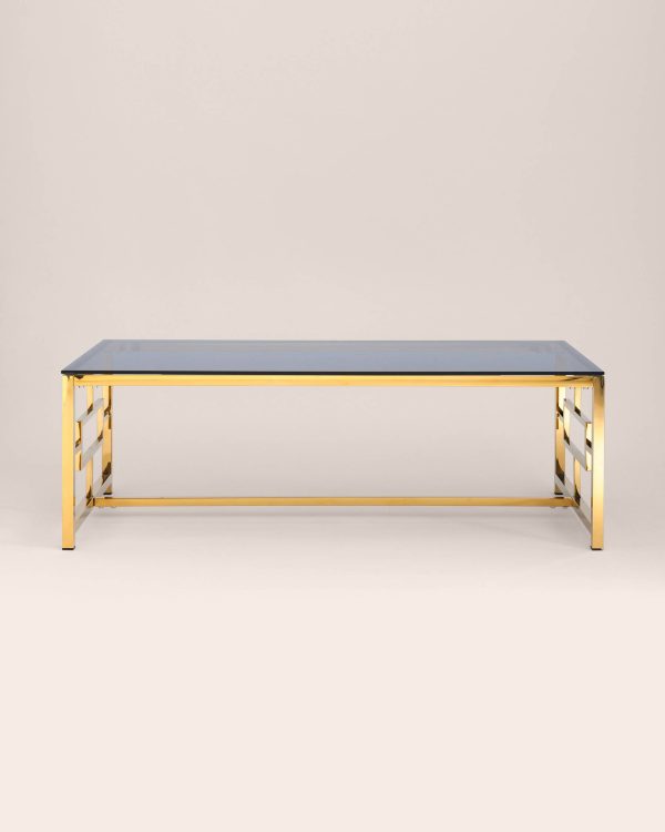 Журнальный стол 120*60 БРУКЛИН золото стекло smoke — изображение 3