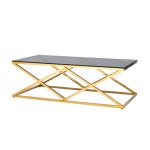 Журнальный стол 120*60 ИНСИГНИЯ золото стекло smoke