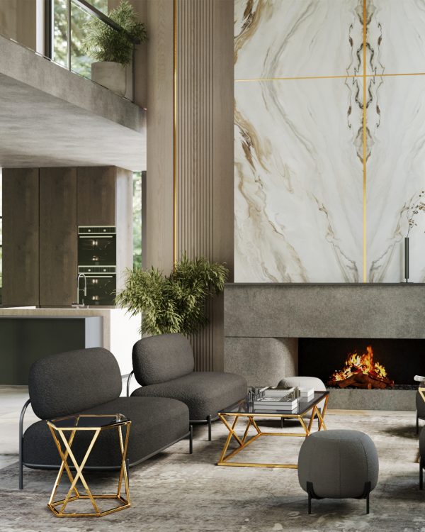 Журнальный стол 120*60 ИНСИГНИЯ золото стекло smoke — изображение 3