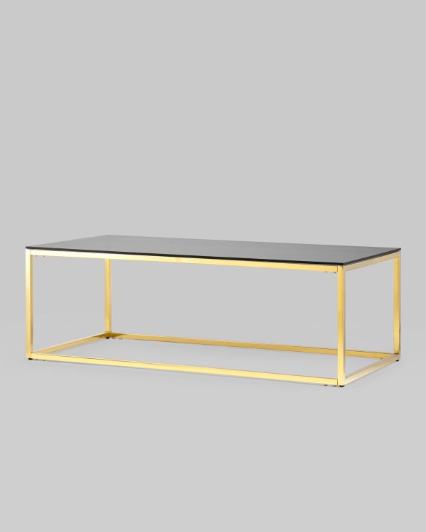Журнальный стол 120*60 ТАУН золото стекло smoke — изображение 2