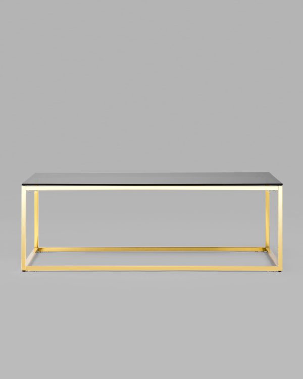 Журнальный стол 120*60 ТАУН золото стекло smoke — изображение 3