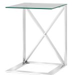 Журнальный стол 40*40 КРОСС серебро