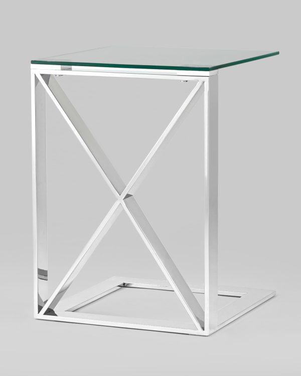 Журнальный стол 40*40 КРОСС серебро — изображение 3