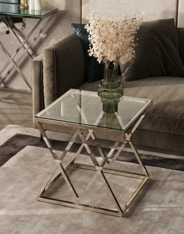 Журнальный стол 55*55 ИНСИГНИЯ серебро — изображение 3