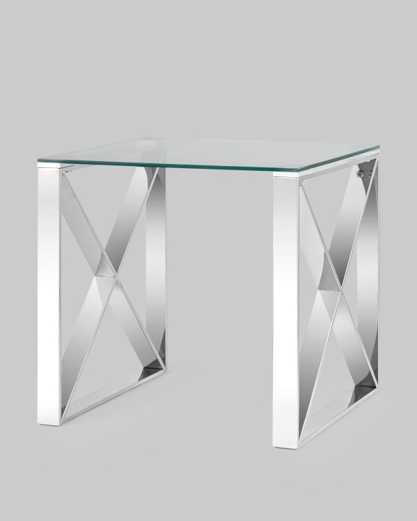 Журнальный стол 55*55 КРОСС серебро — изображение 2