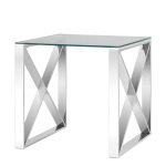 Журнальный стол 55*55 КРОСС серебро