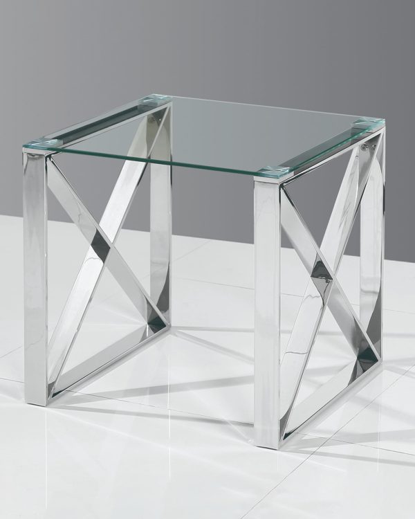 Журнальный стол 55*55 КРОСС серебро — изображение 3