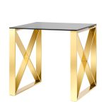 Журнальный стол 55*55 КРОСС золото стекло smoke