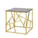 Журнальный столик 55*55 АРТ ДЕКО золото стекло smoke
