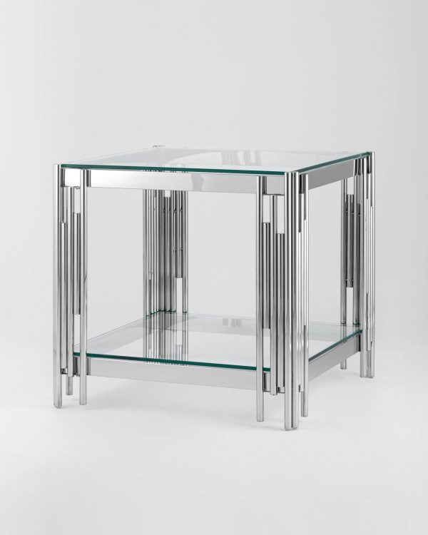Журнальный столик 55*55 ГЭТСБИ серебро — изображение 2