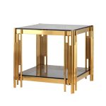 Журнальный столик 55*55 ГЭТСБИ золото стекло smoke