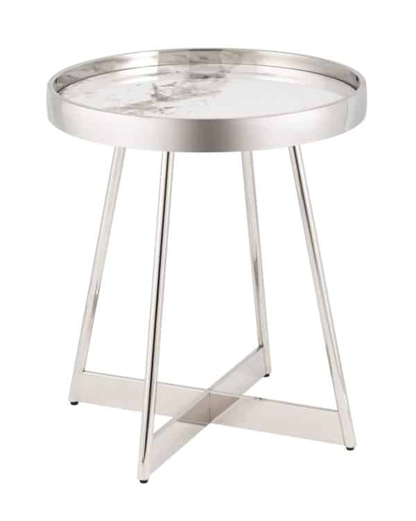 Журнальный столик Гера 50*50 см сталь серебро