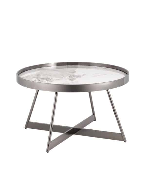 Журнальный столик Гера 80*80 см сталь тёмный хром